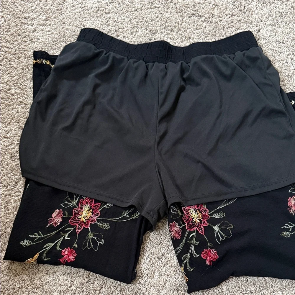 Anthropologie Liv Los Angeles Black Floral Pants size XL - Picture 9 of 9